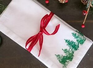 Holiday Stamped Napkins